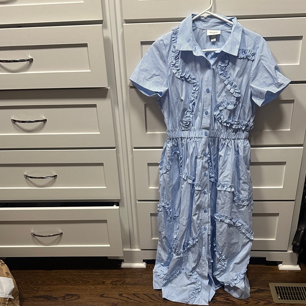Kate Spade for target Light Blue Ruffle Shirt Dress - Picture 2 of 8